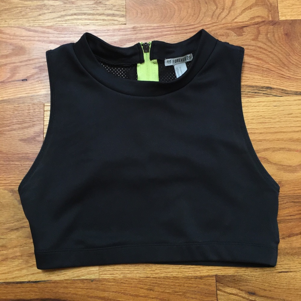 FOREVER 21 Black Sports Bra Crop Top